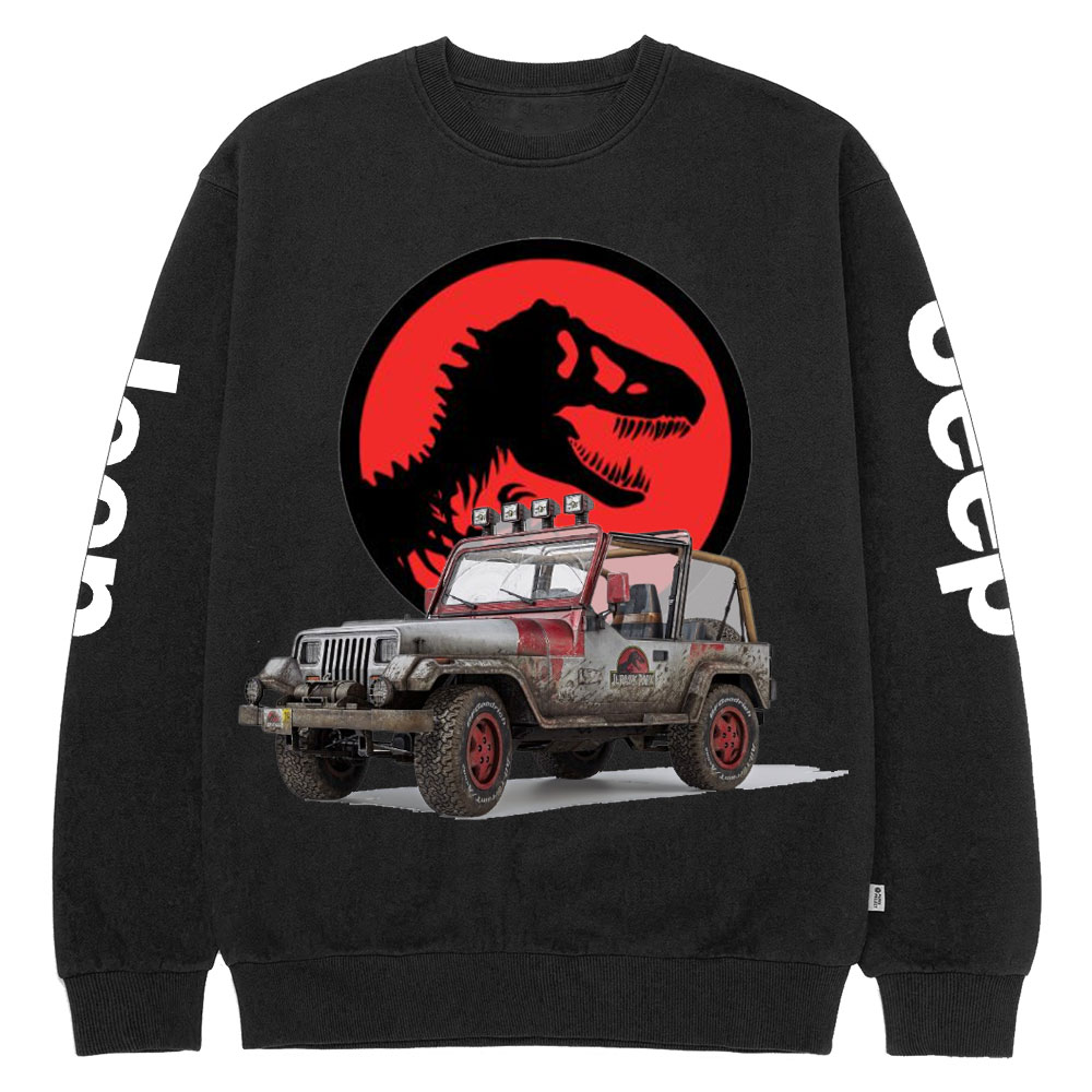 Dinosaur Jp with Red Horror Rex Crew Neck Sweatshirt