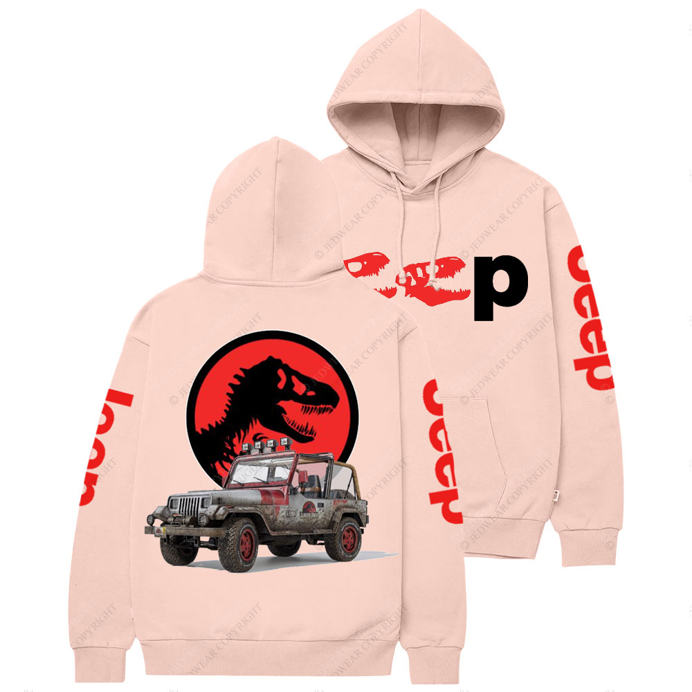 Dinosaur Jp with Red Horror Rex Double Printed Casual Hoodie