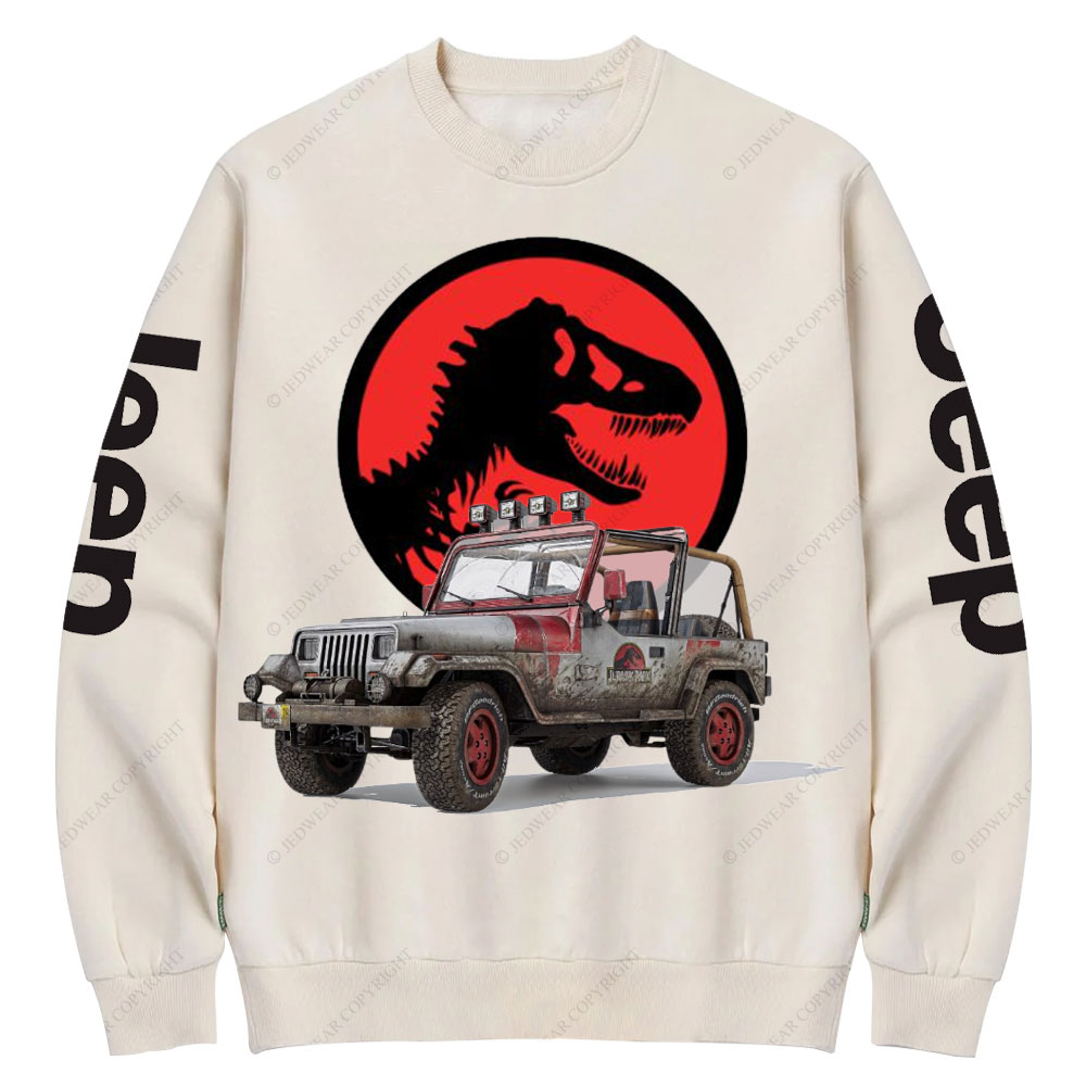 Dinosaur Jp with Red Horror Rex Crew Neck Sweatshirt