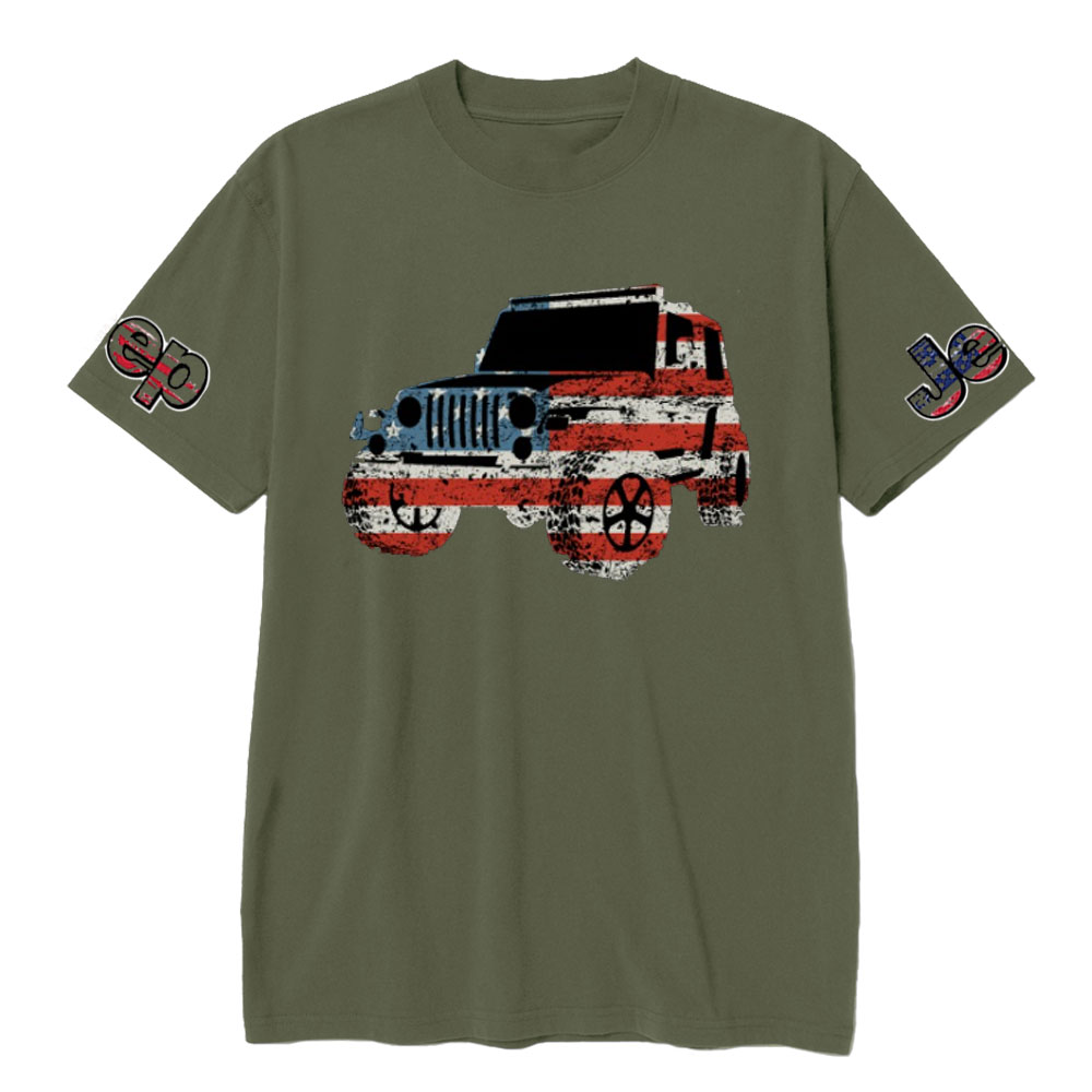 Jping in American Flag Design T-Shirt