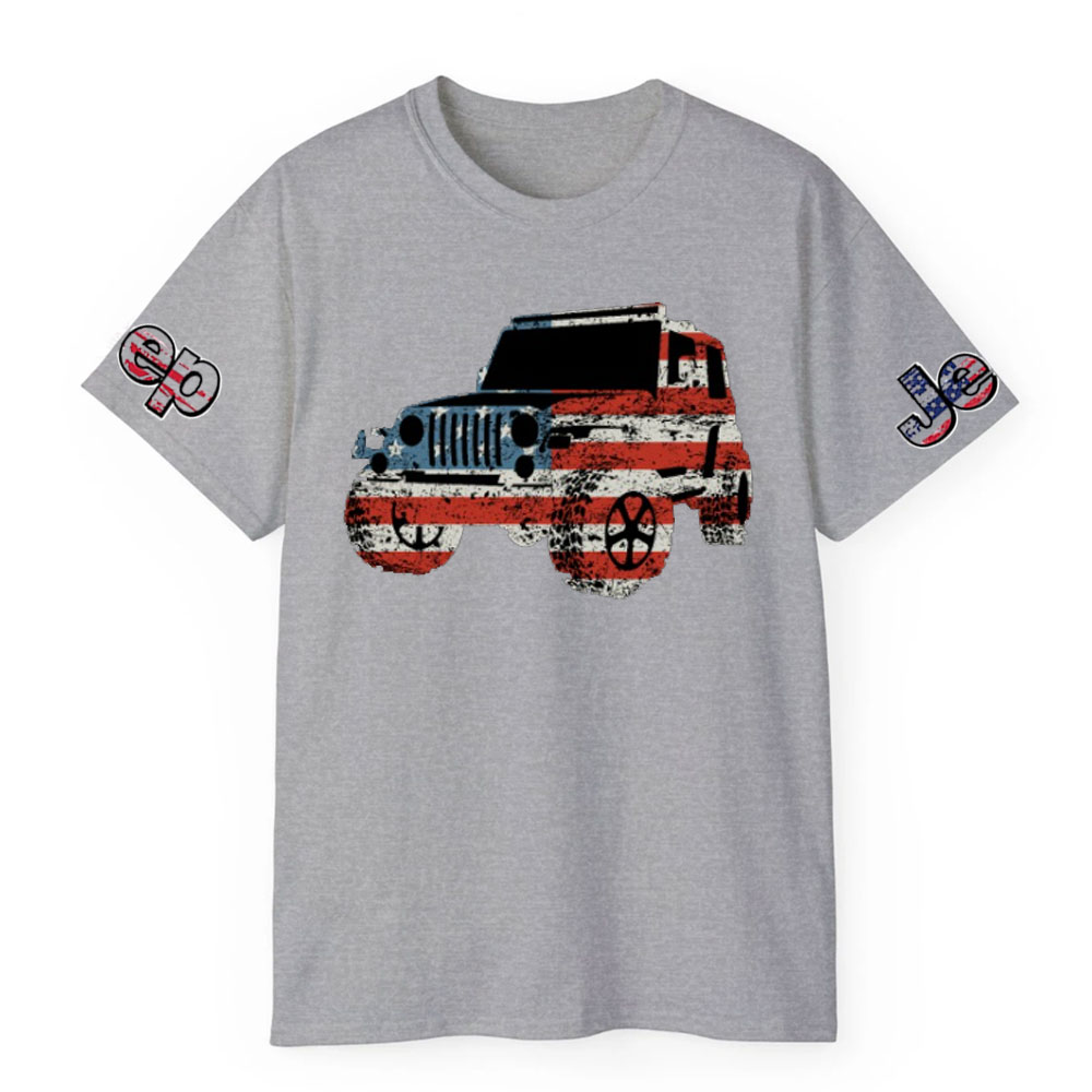 Jping in American Flag Design T-Shirt