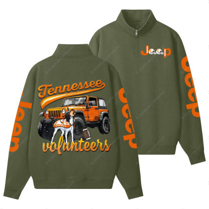 Tennessee Vols Orange Jp Helemet Jp Lover Half-Zip Jacket Sweatshirt