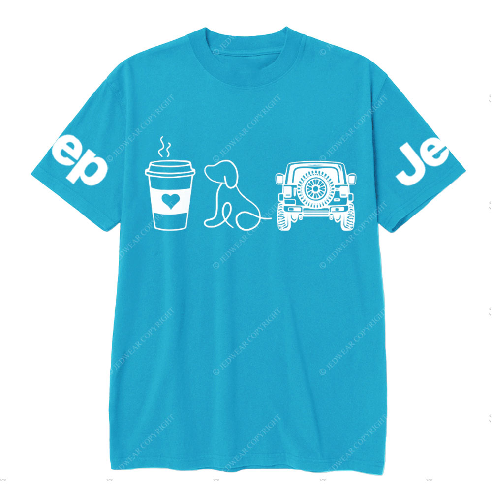 Coffee Jp and Line Art Puppy T-Shirt