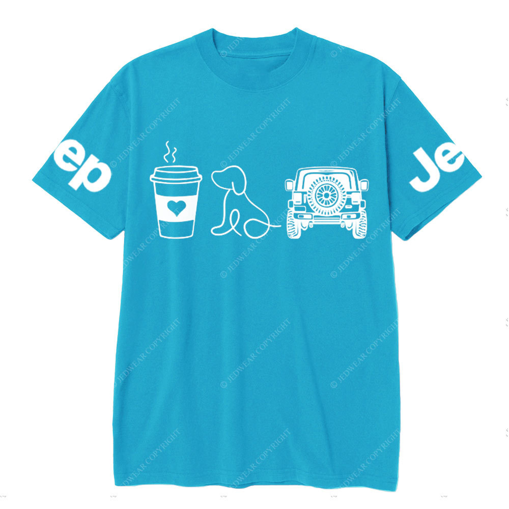 Coffee Jp and Line Art Puppy T-Shirt