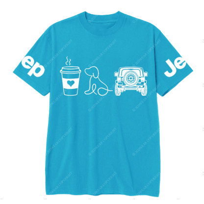 Coffee Jp and Line Art Puppy T-Shirt