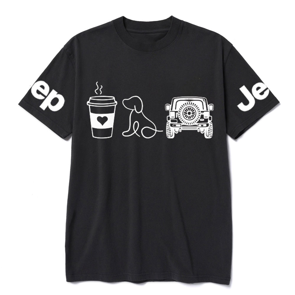 Coffee Jp and Line Art Puppy T-Shirt
