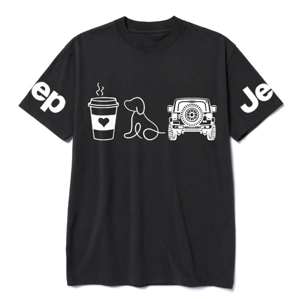 Coffee Jp and Line Art Puppy T-Shirt