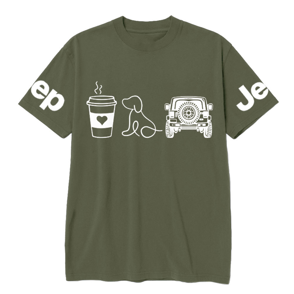 Coffee Jp and Line Art Puppy T-Shirt