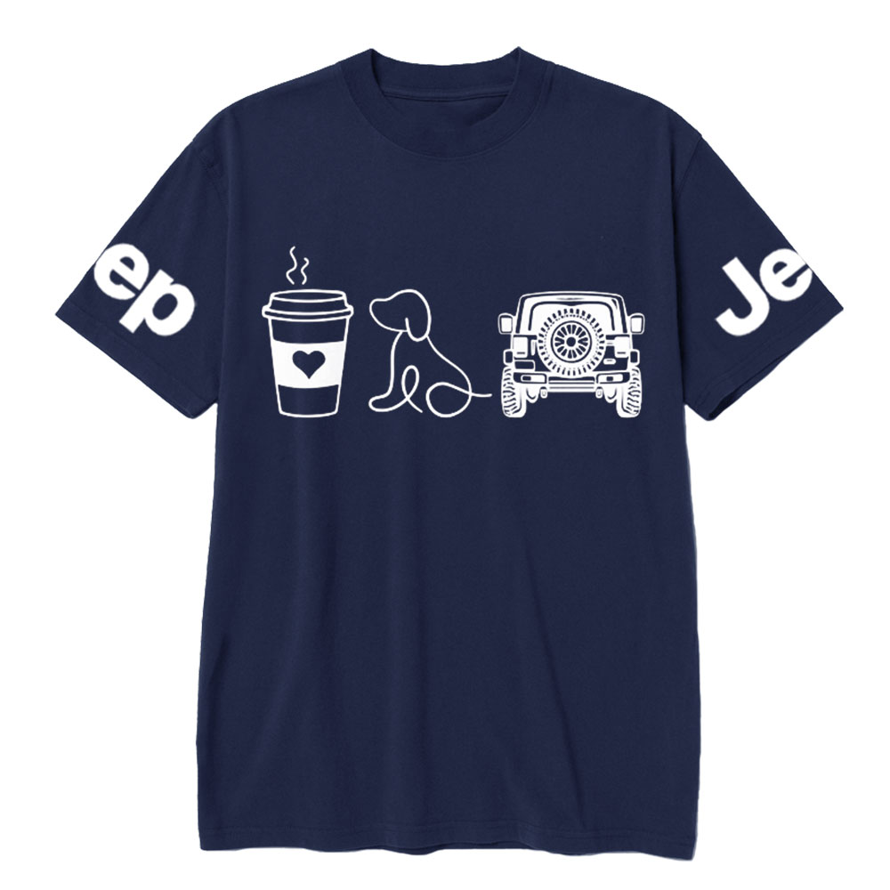 Coffee Jp and Line Art Puppy T-Shirt