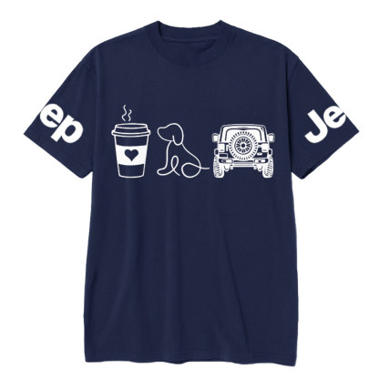 Coffee Jp and Line Art Puppy T-Shirt