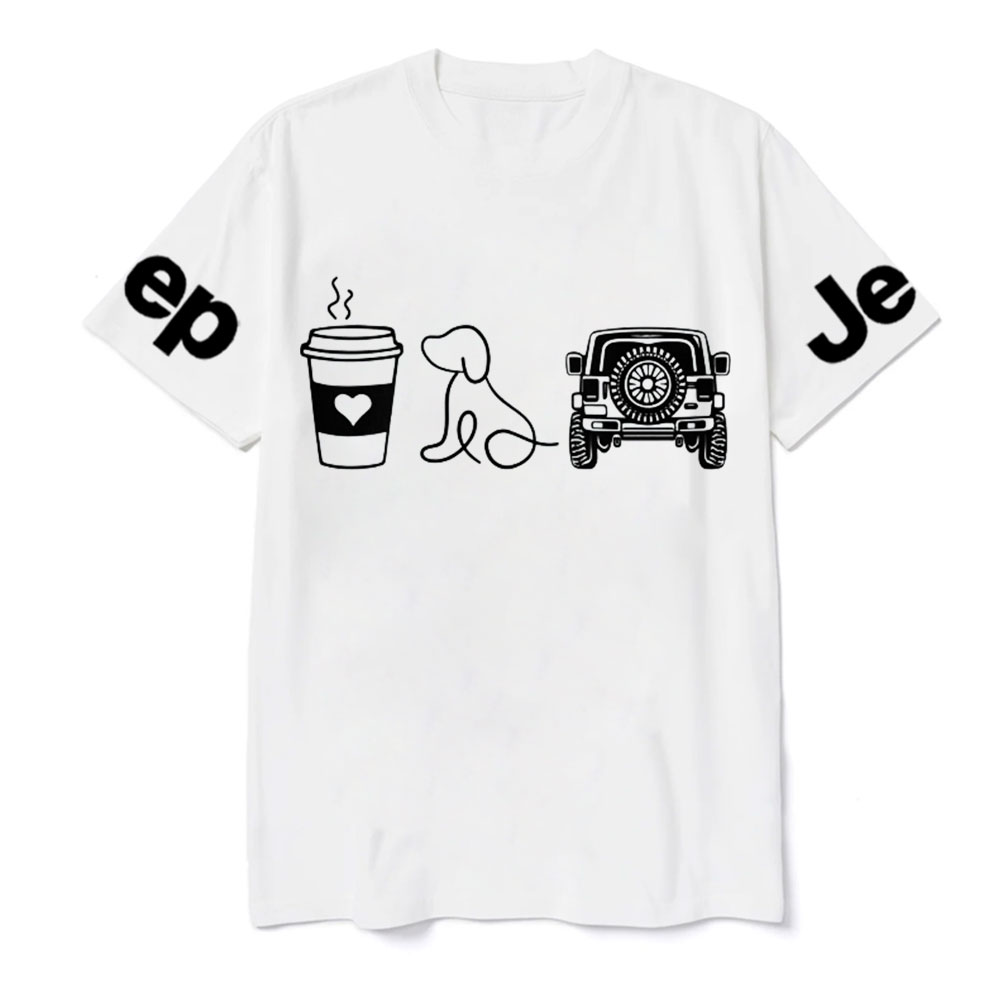 Coffee Jp and Line Art Puppy T-Shirt