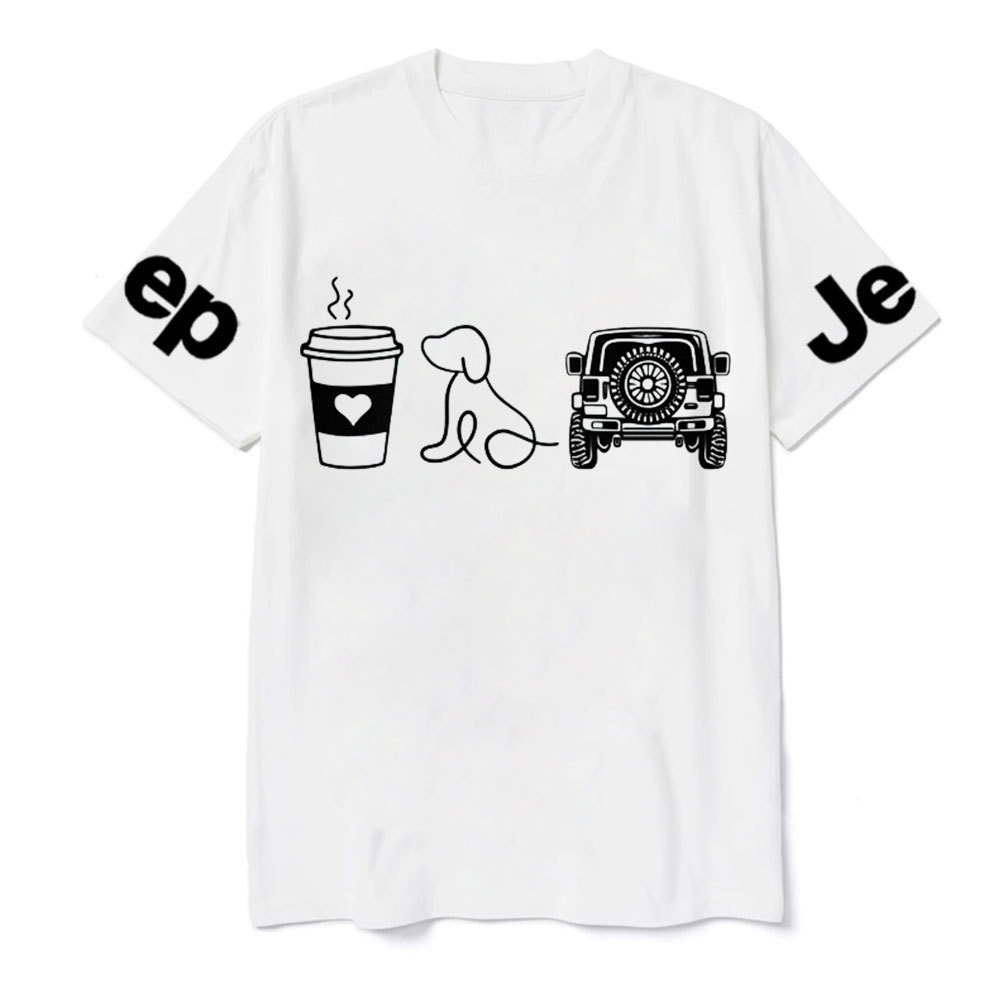 Coffee Jp and Line Art Puppy T-Shirt