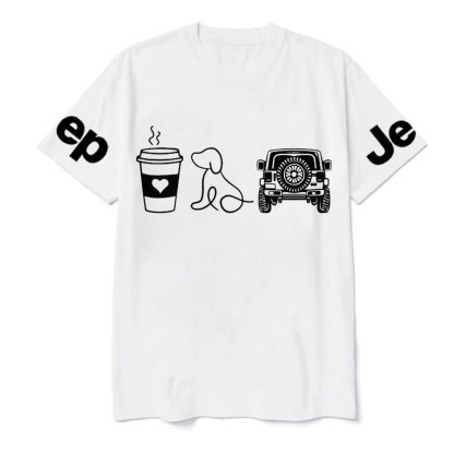 Coffee Jp and Line Art Puppy T-Shirt