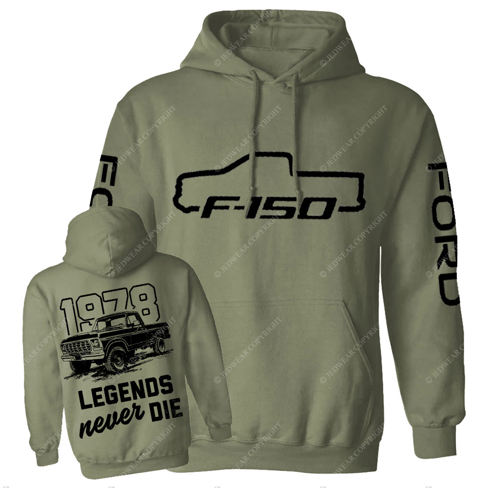 Legends Never Die 1978 F0rd F150 Truck Two Sides Casual Hoodie