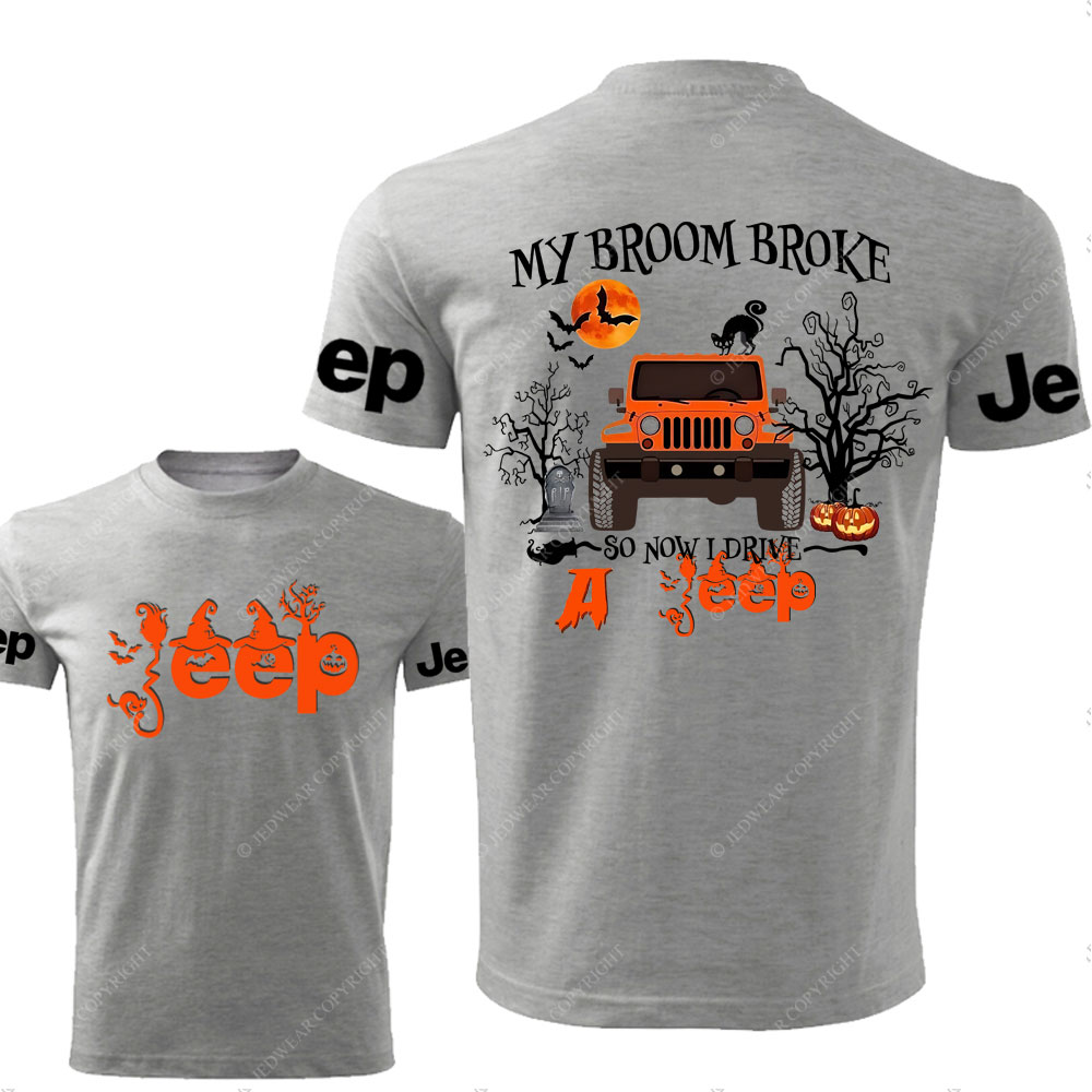 My Broom Broke So Now I Drive A Jp Halloween Double Printed T-Shirt