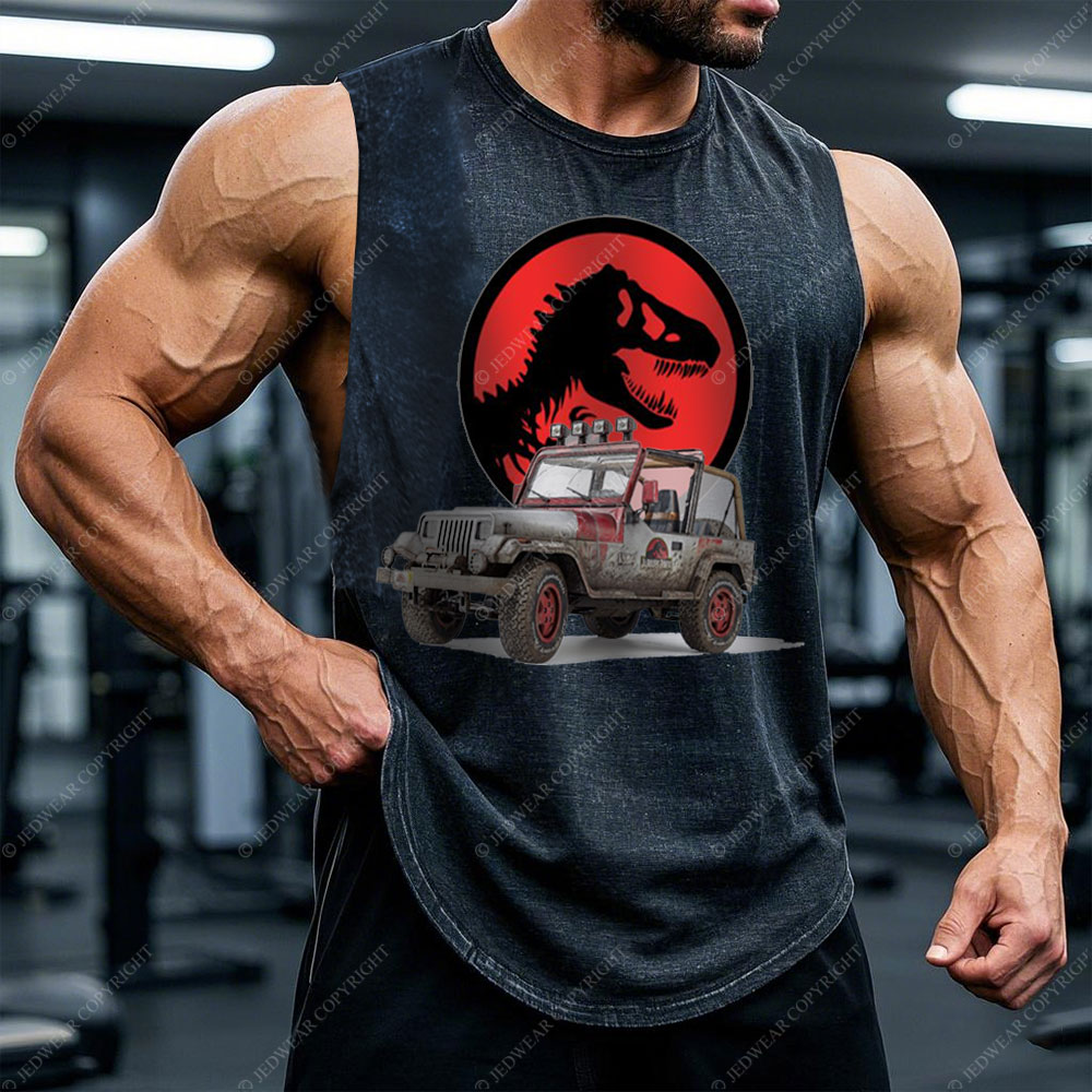Dinosaur Jp with Red Horror Rex Men's Tank