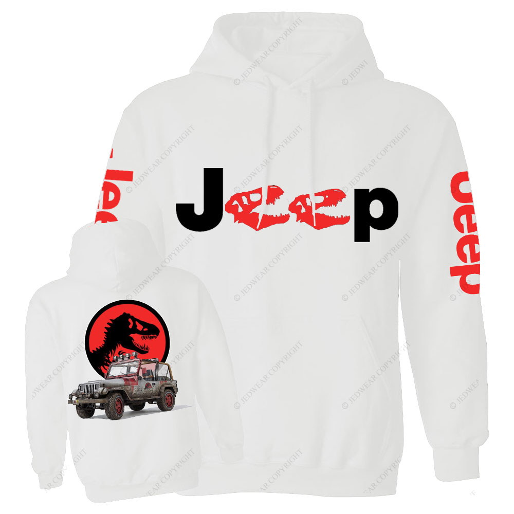 Dinosaur Jp with Red Horror Rex Double Printed Casual Hoodie