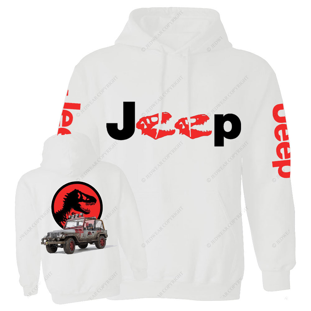 Dinosaur Jp with Red Horror Rex Double Printed Casual Hoodie