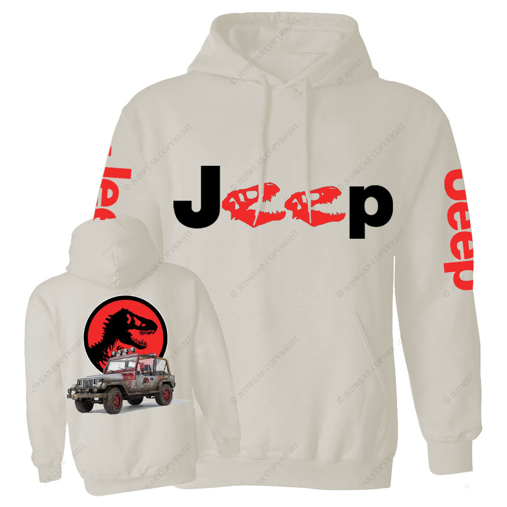 Dinosaur Jp with Red Horror Rex Double Printed Casual Hoodie