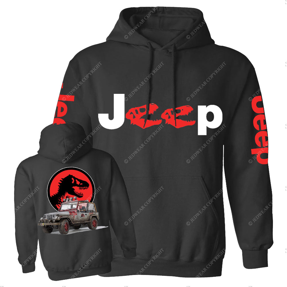 Dinosaur Jp with Red Horror Rex Double Printed Casual Hoodie