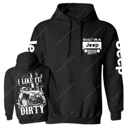 Jp Offroad American Flag Get Dirty Men Casual Hoodie
