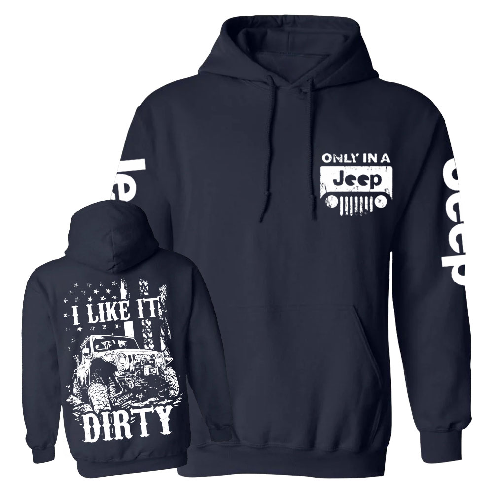 Jp Offroad American Flag Get Dirty Men Casual Hoodie
