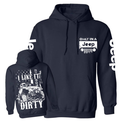 Jp Offroad American Flag Get Dirty Men Casual Hoodie
