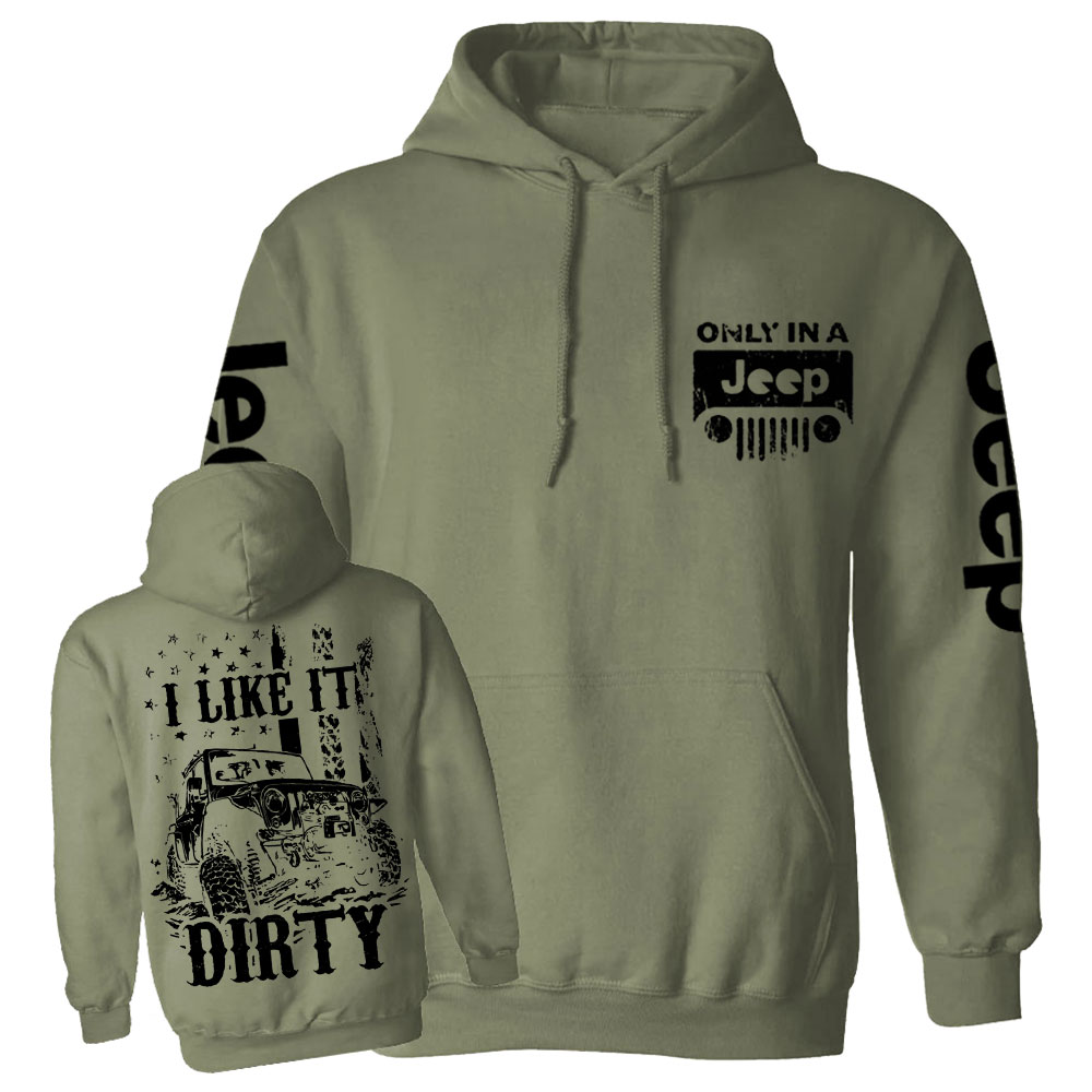 Jp Offroad American Flag Get Dirty Men Casual Hoodie