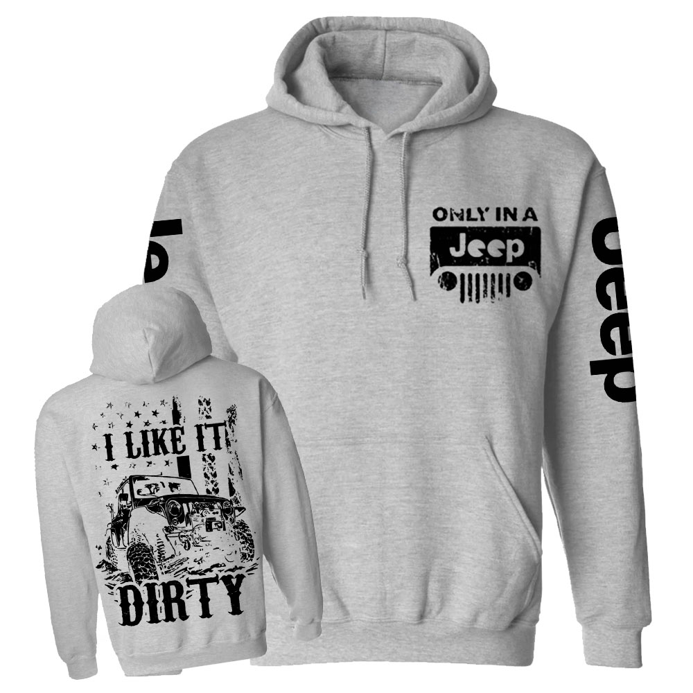 Jp Offroad American Flag Get Dirty Men Casual Hoodie