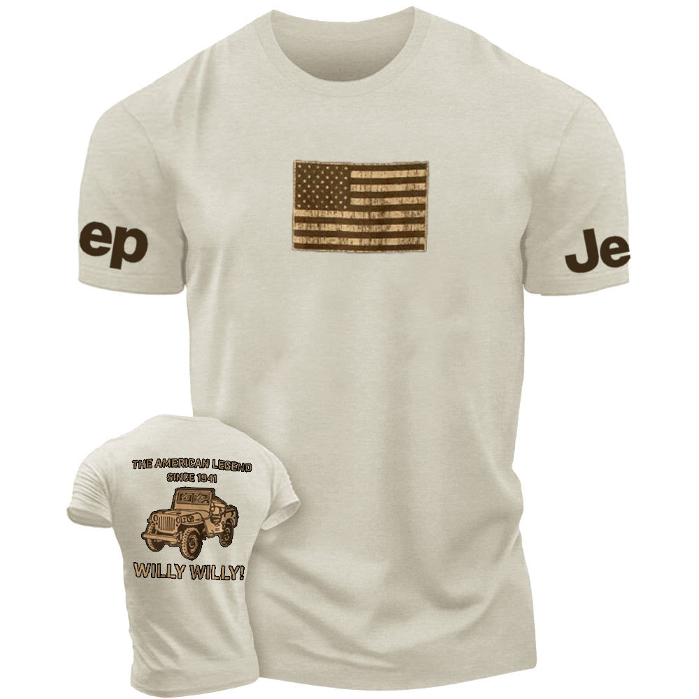 Jp Willy The American Legend Flag Brown Double Printed Men T-Shirt
