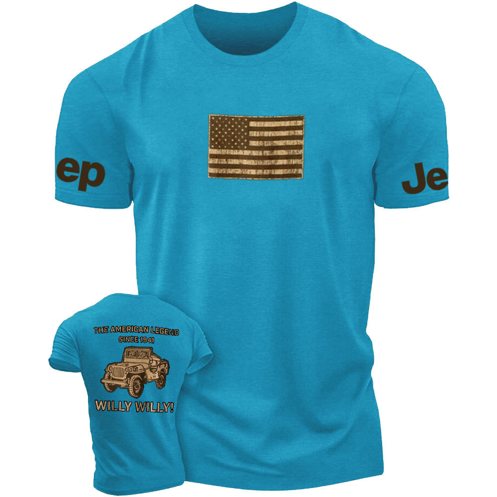 Jp Willy The American Legend Flag Brown Double Printed Men T-Shirt