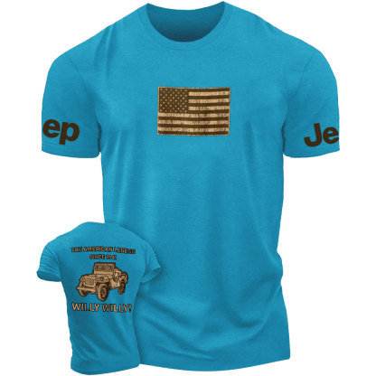Jp Willy The American Legend Flag Brown Double Printed Men T-Shirt