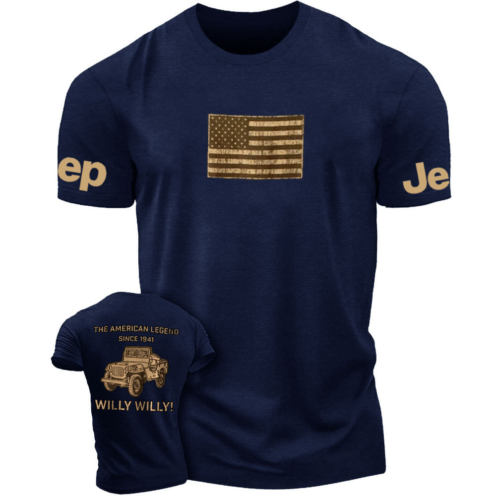 Jp Willy The American Legend Flag Brown Double Printed Men T-Shirt