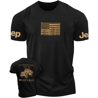 Jp Willy The American Legend Flag Brown Double Printed Men T-Shirt