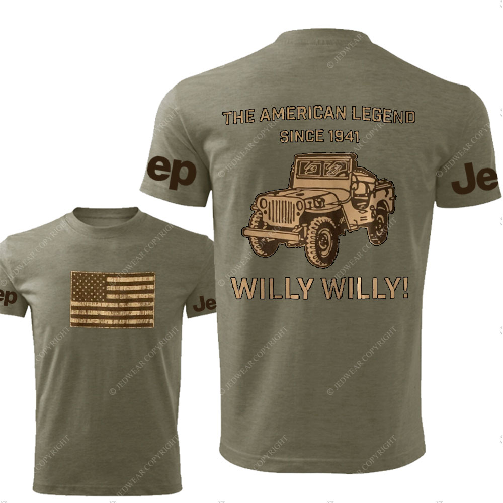 Jp Willy The American Legend Flag Brown Double Printed Men T-Shirt