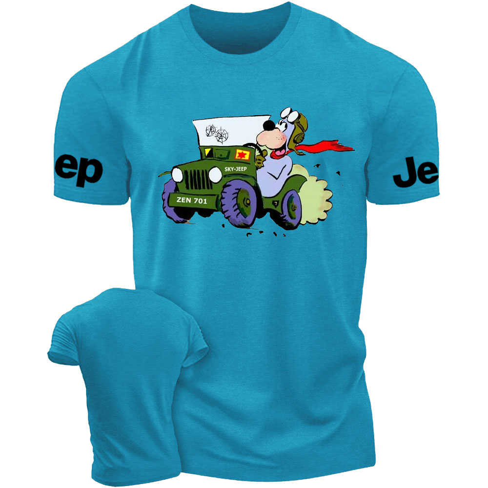 Cartoon Dog Driving Sky Jp T-Shirt