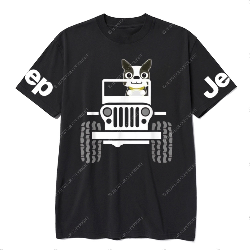 Funny Boston Terrier Dog Jp Dad Dog Jp Mom T-Shirt