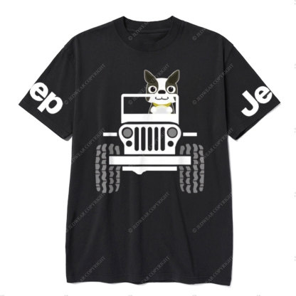 Funny Boston Terrier Dog Jp Dad Dog Jp Mom T-Shirt