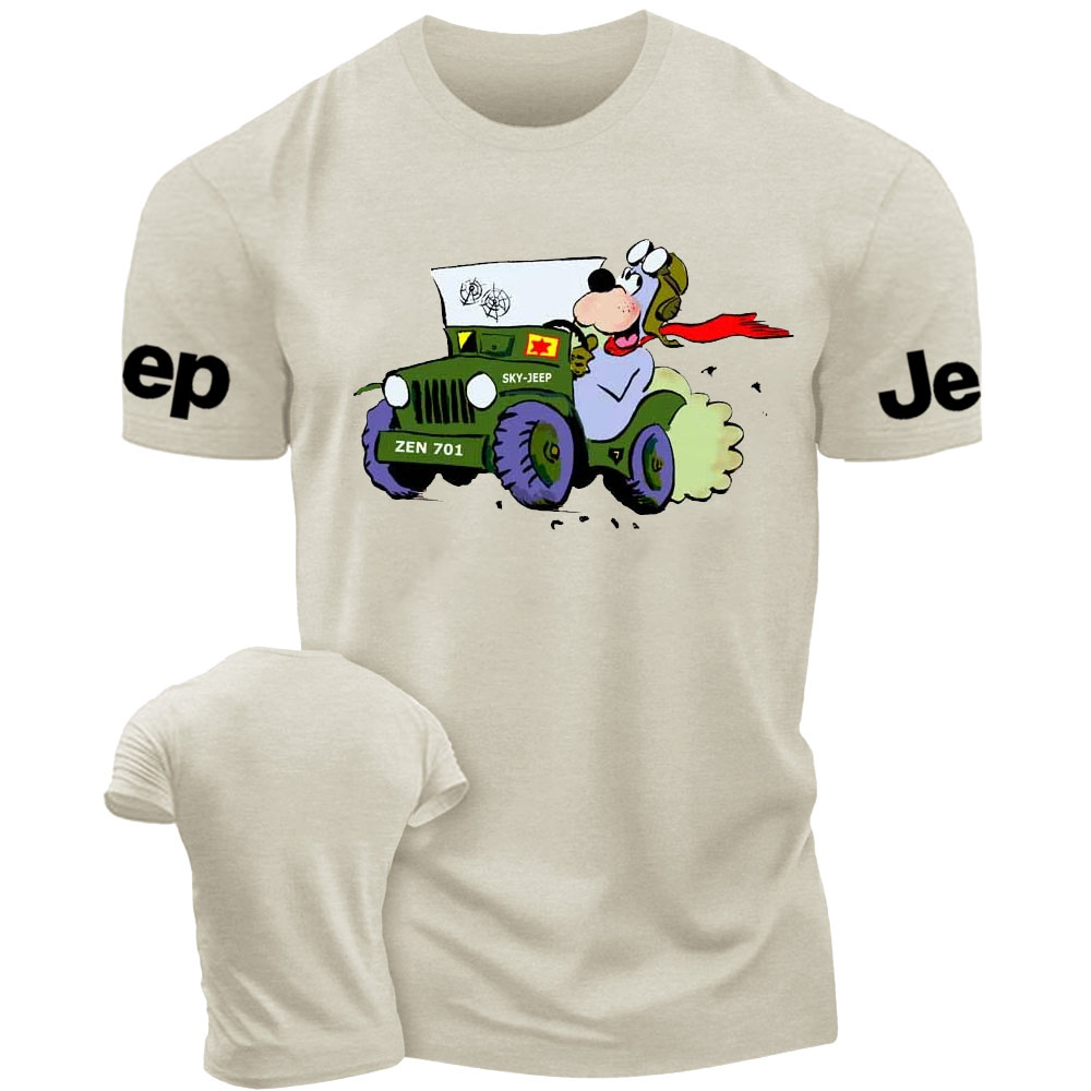 Cartoon Dog Driving Sky Jp T-Shirt