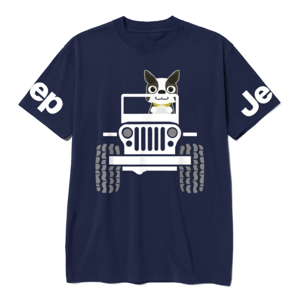 Funny Boston Terrier Dog Jp Dad Dog Jp Mom T-Shirt