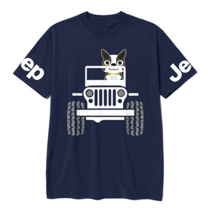 Funny Boston Terrier Dog Jp Dad Dog Jp Mom T-Shirt