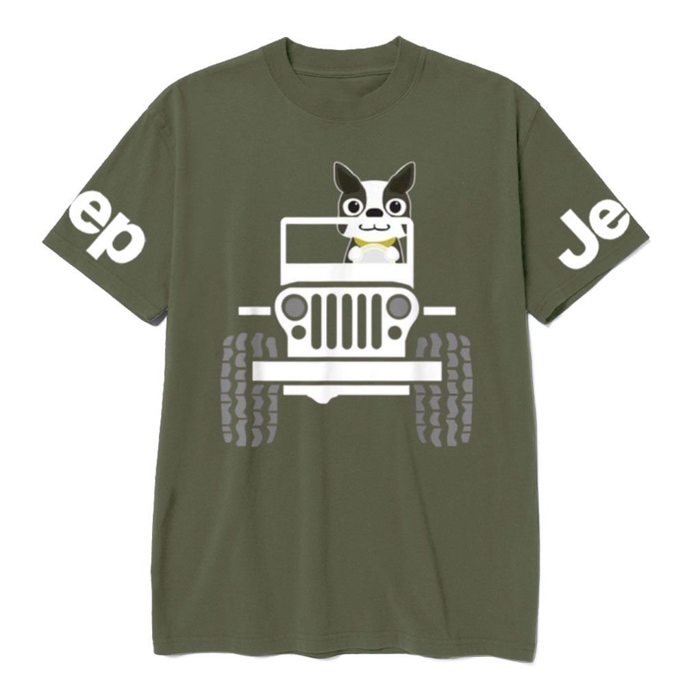 Funny Boston Terrier Dog Jp Dad Dog Jp Mom T-Shirt