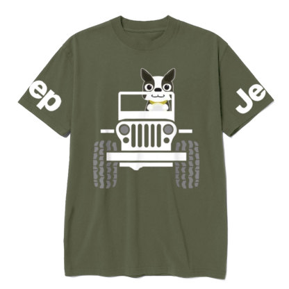 Funny Boston Terrier Dog Jp Dad Dog Jp Mom T-Shirt