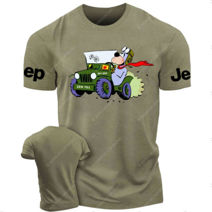 Cartoon Dog Driving Sky Jp T-Shirt