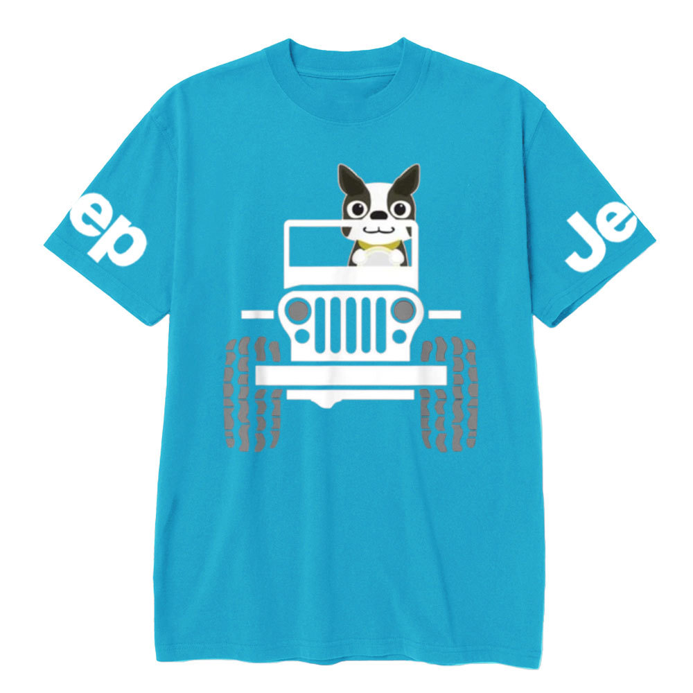 Funny Boston Terrier Dog Jp Dad Dog Jp Mom T-Shirt