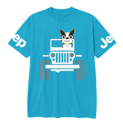 Funny Boston Terrier Dog Jp Dad Dog Jp Mom T-Shirt
