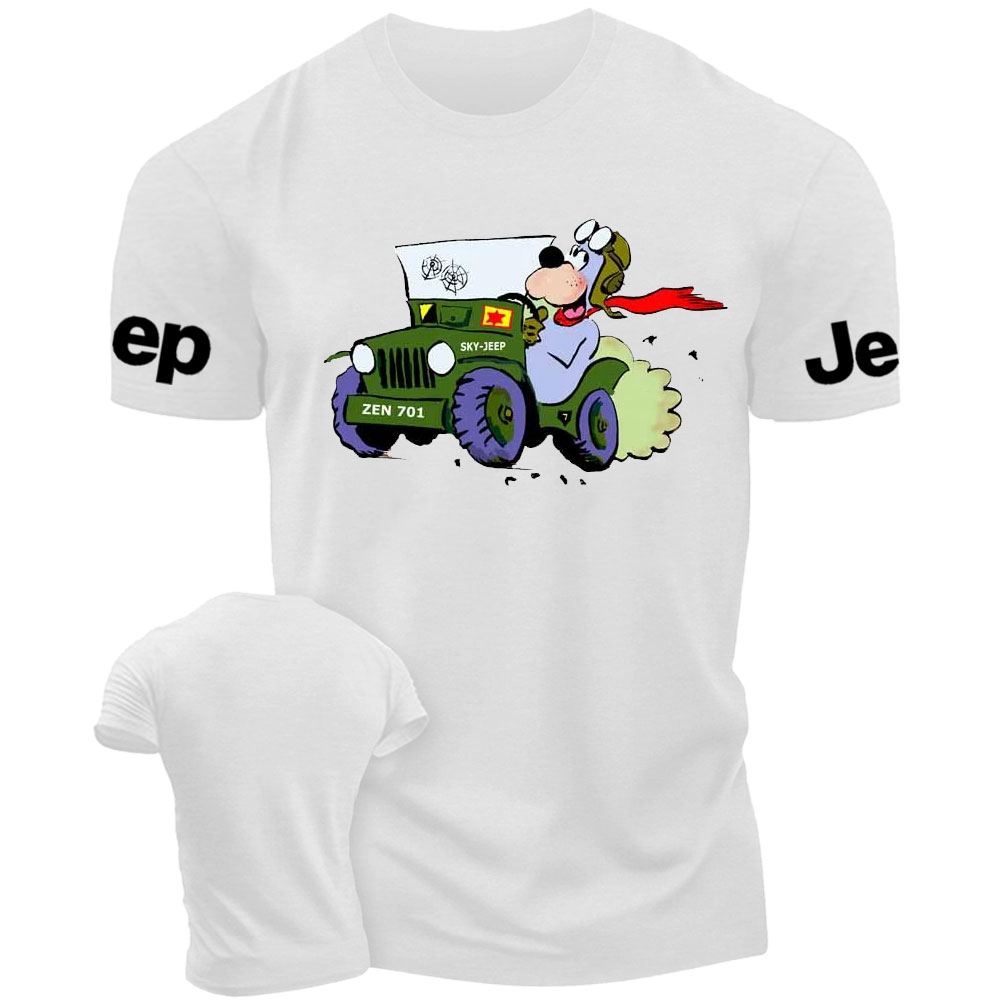 Cartoon Dog Driving Sky Jp T-Shirt