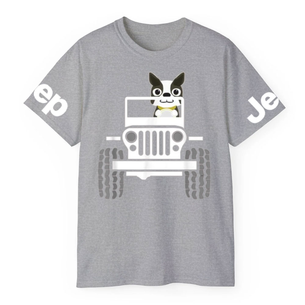 Funny Boston Terrier Dog Jp Dad Dog Jp Mom T-Shirt