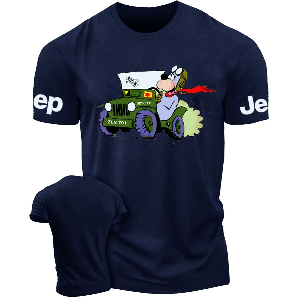 Cartoon Dog Driving Sky Jp T-Shirt
