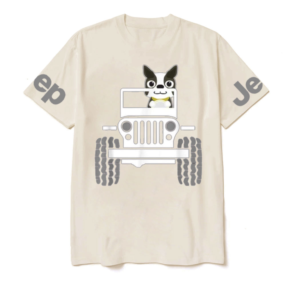 Funny Boston Terrier Dog Jp Dad Dog Jp Mom T-Shirt